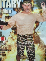 Army Muscle Man Jumpsuit - Mens Costume